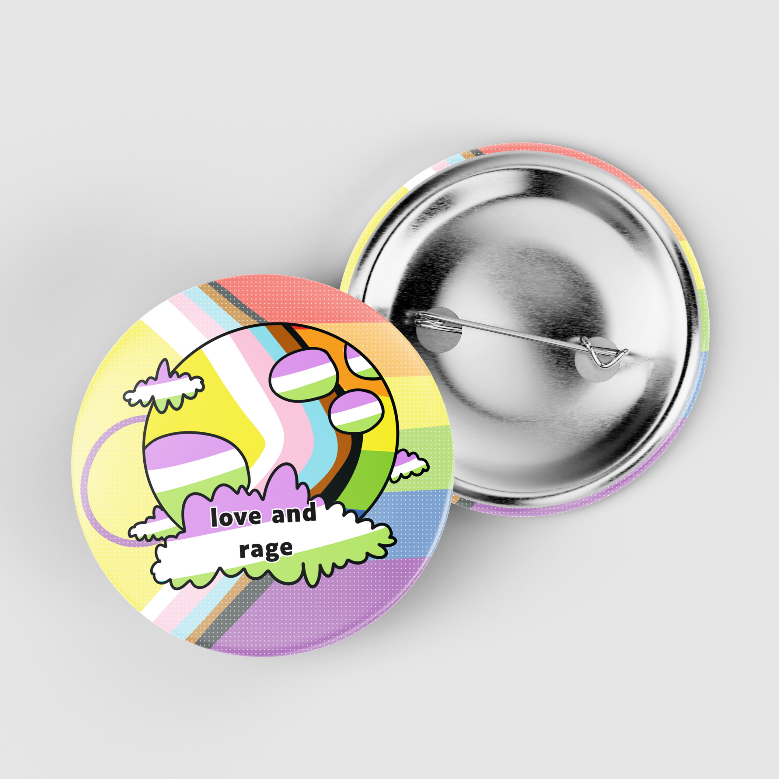 Badge - Love and rage - Genderqueer – Image 2