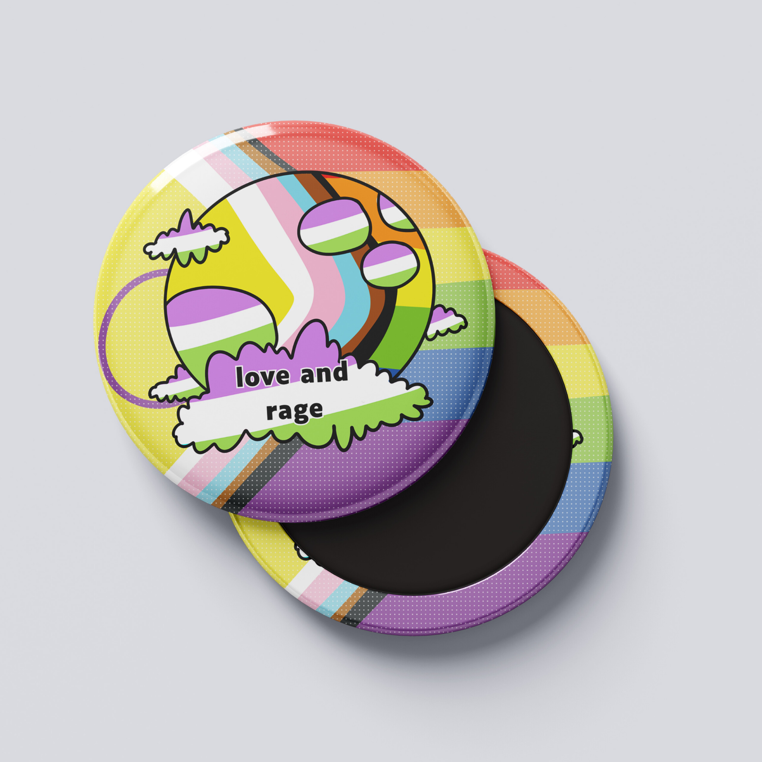 Badge - Love and rage - Genderqueer – Image 3