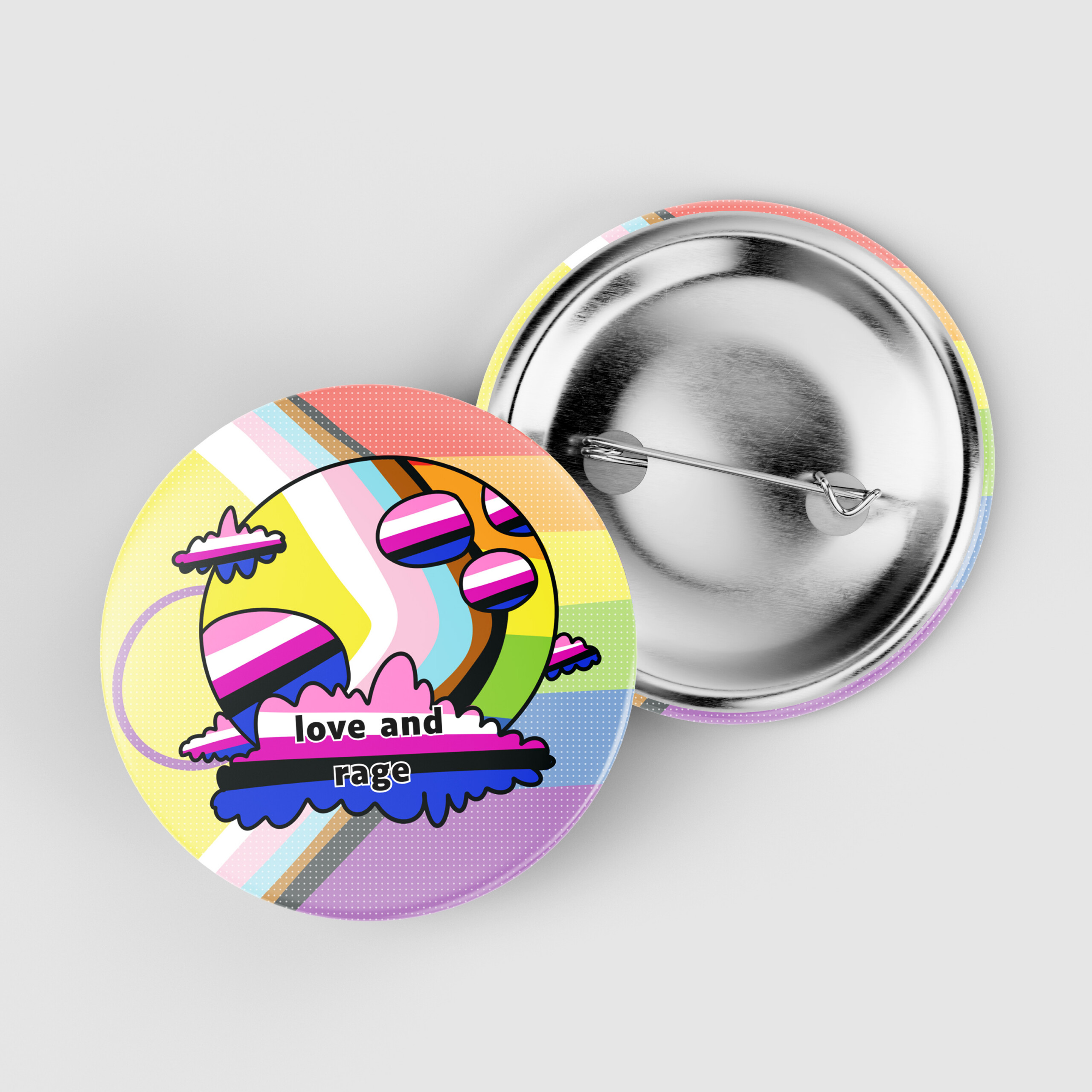 Badge - Love and rage - Genderfluid – Image 2