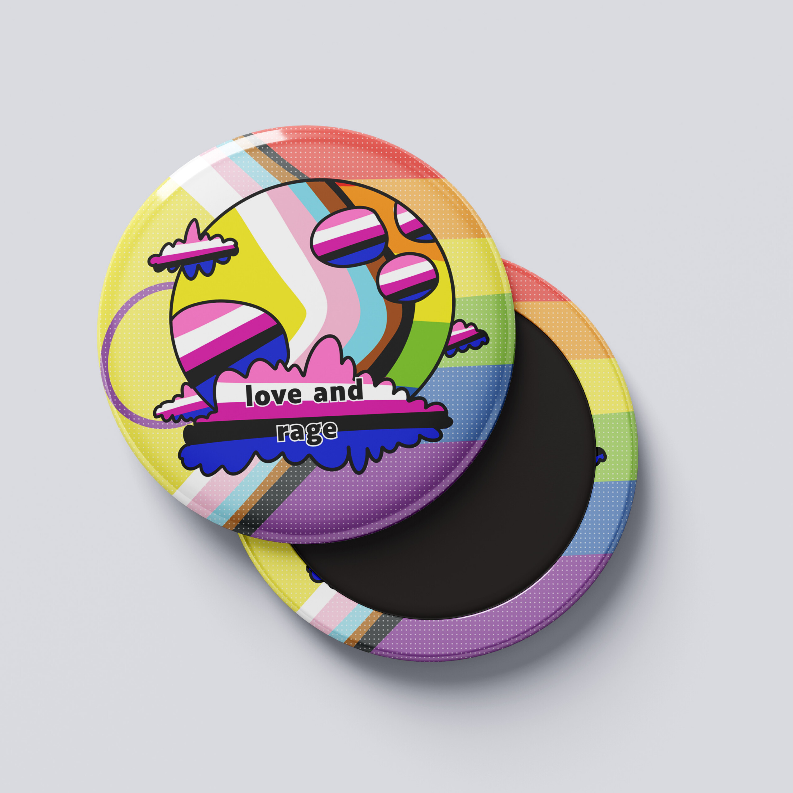 Badge - Love and rage - Genderfluid – Image 3