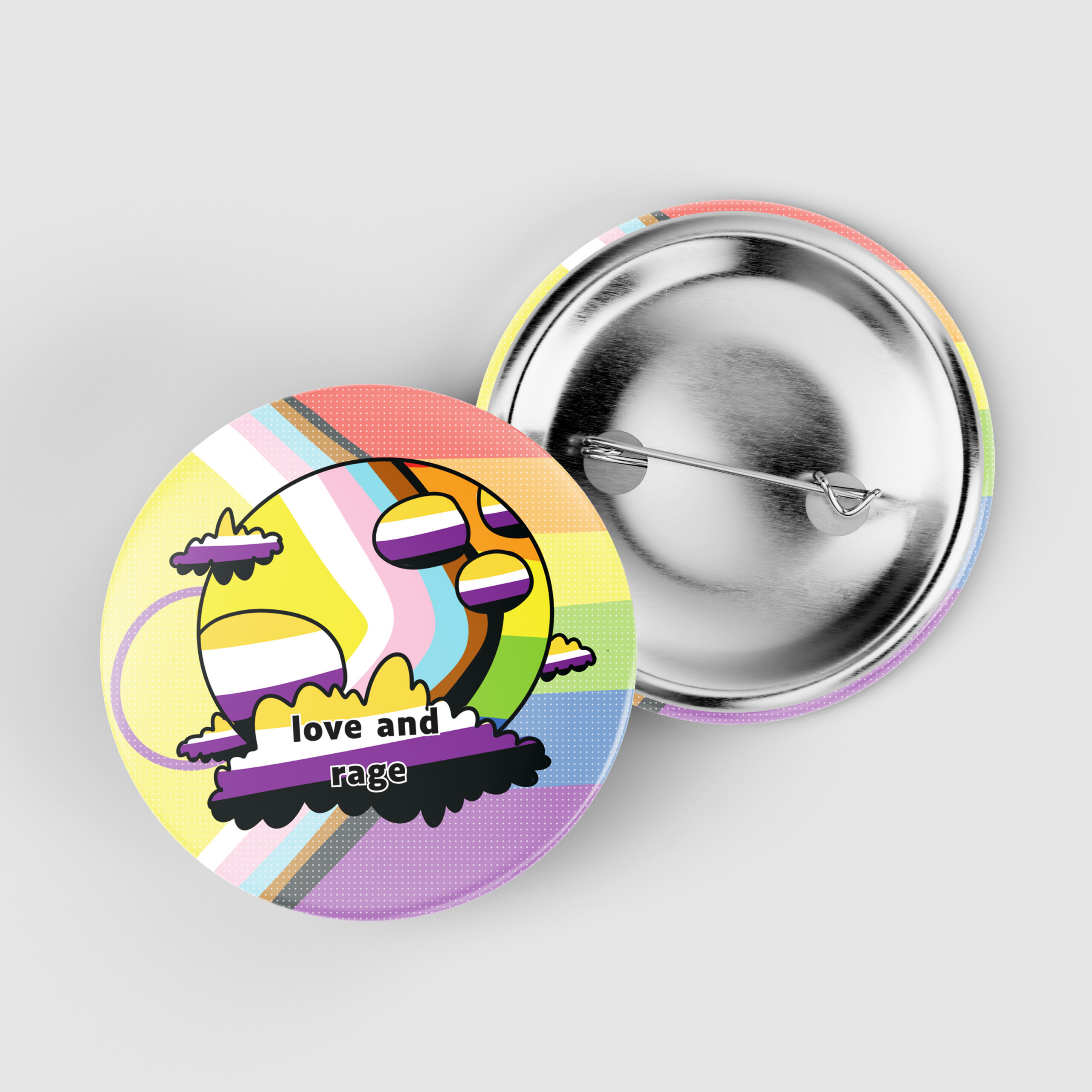 Badge - Love and rage - Non-binaire – Image 2