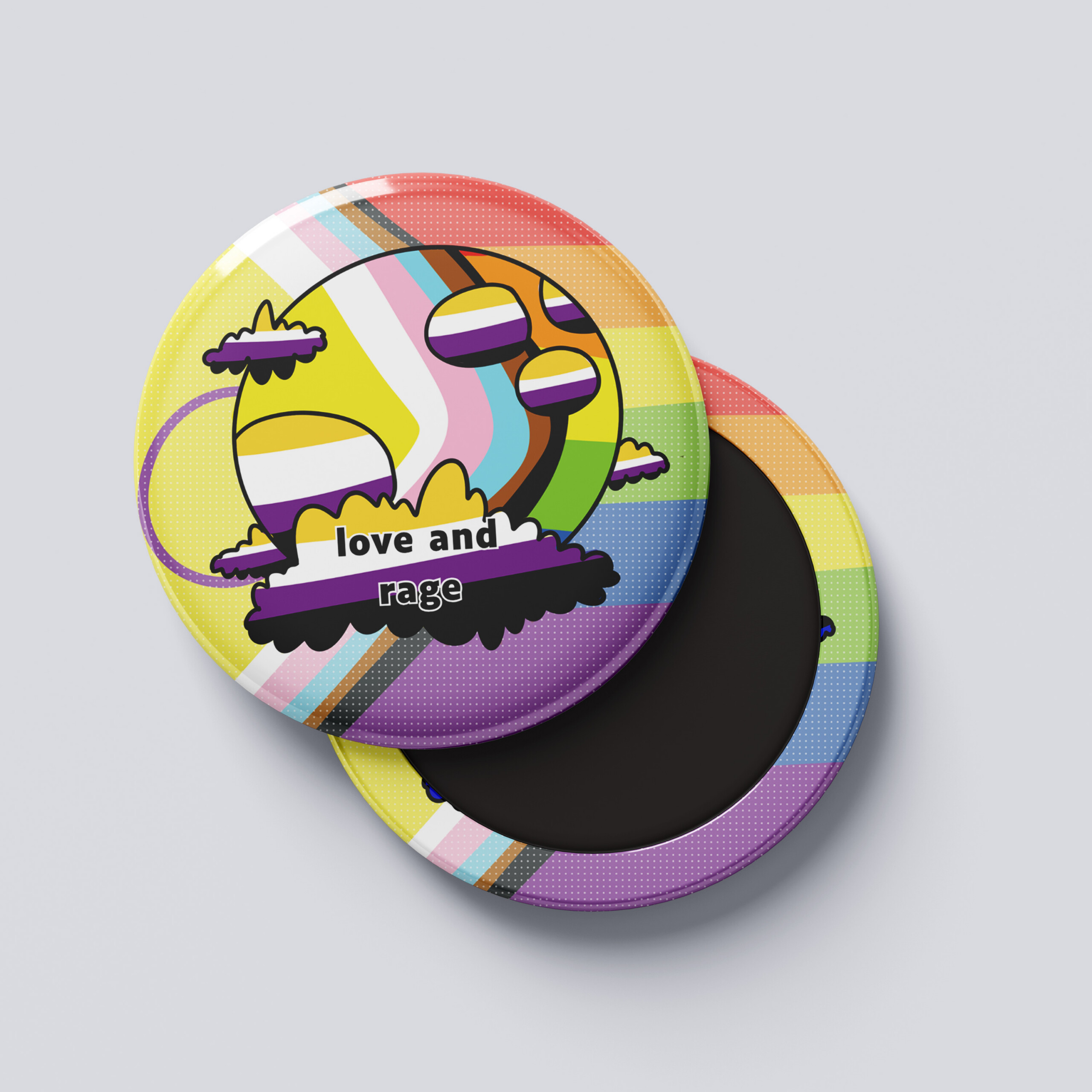 Badge - Love and rage - Non-binaire – Image 3